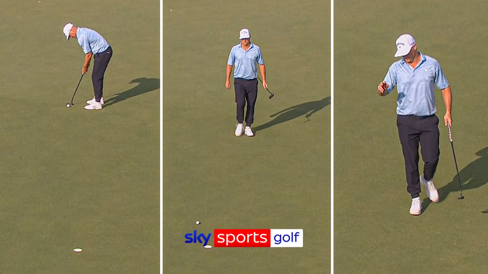 Confidence or luck? Noren stuns crowd after walking in huge putt!