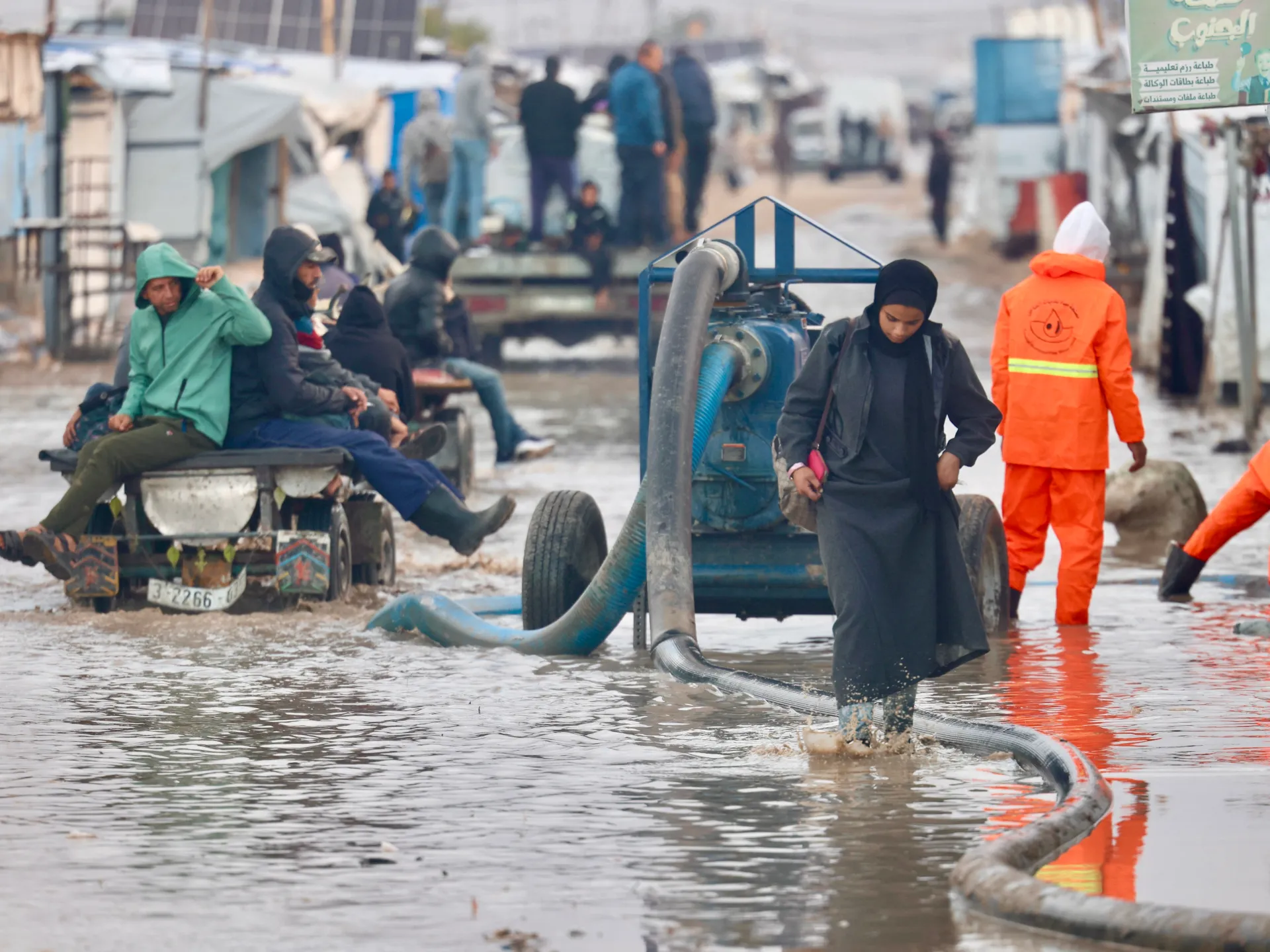 Israeli strikes on Gaza are relentless as displaced endure flooded camps | Israel-Palestine conflict News
