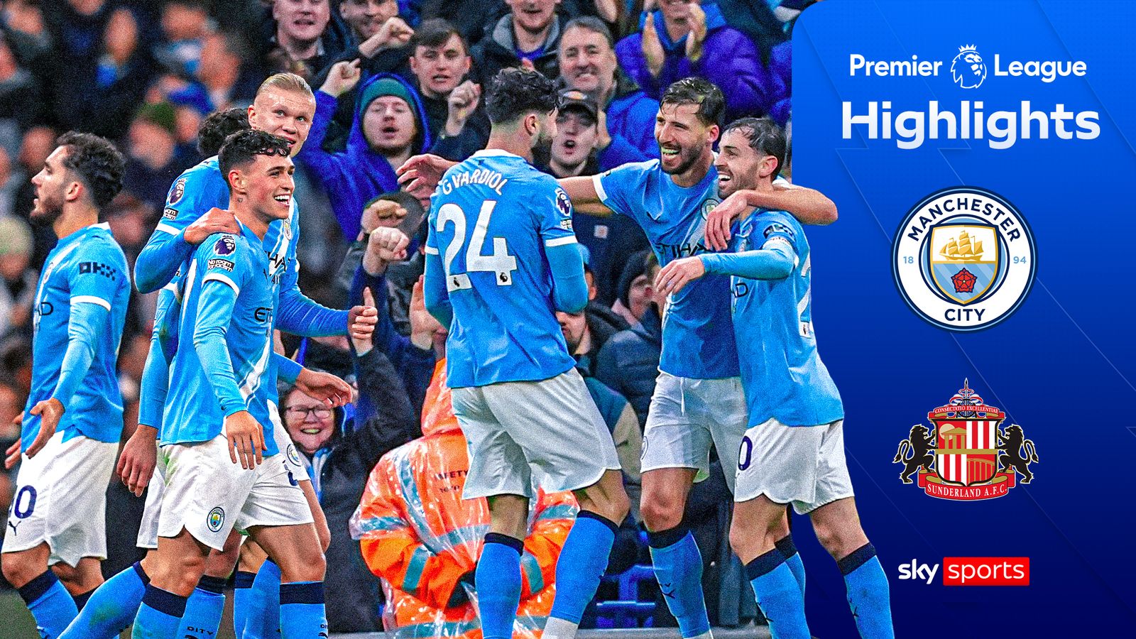 Man City cruise past Sunderland to close gap at top to two points