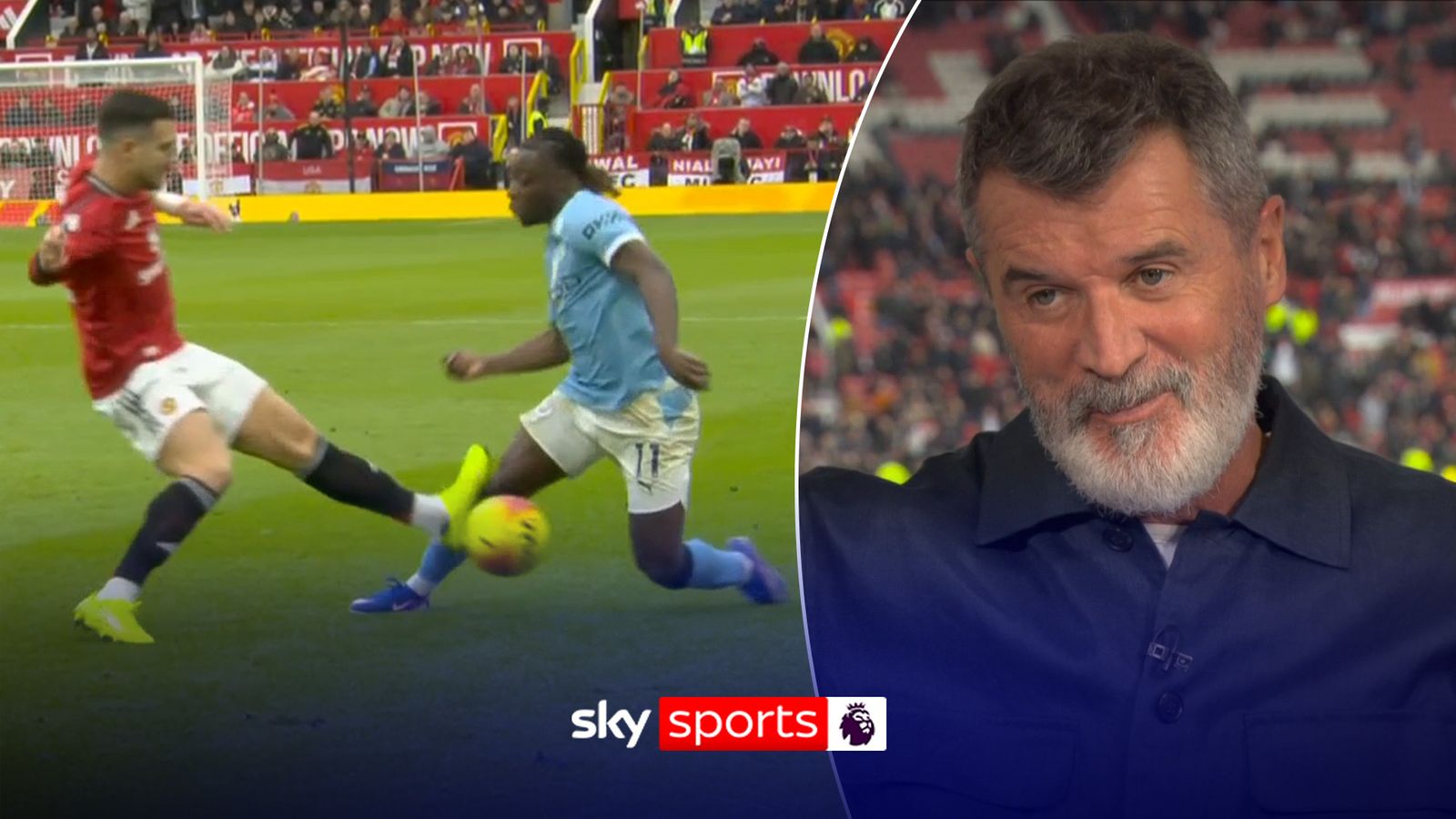 Keane's hilarious reaction to Dalot foul: 'I've given out heavy tackles…it's a red!'